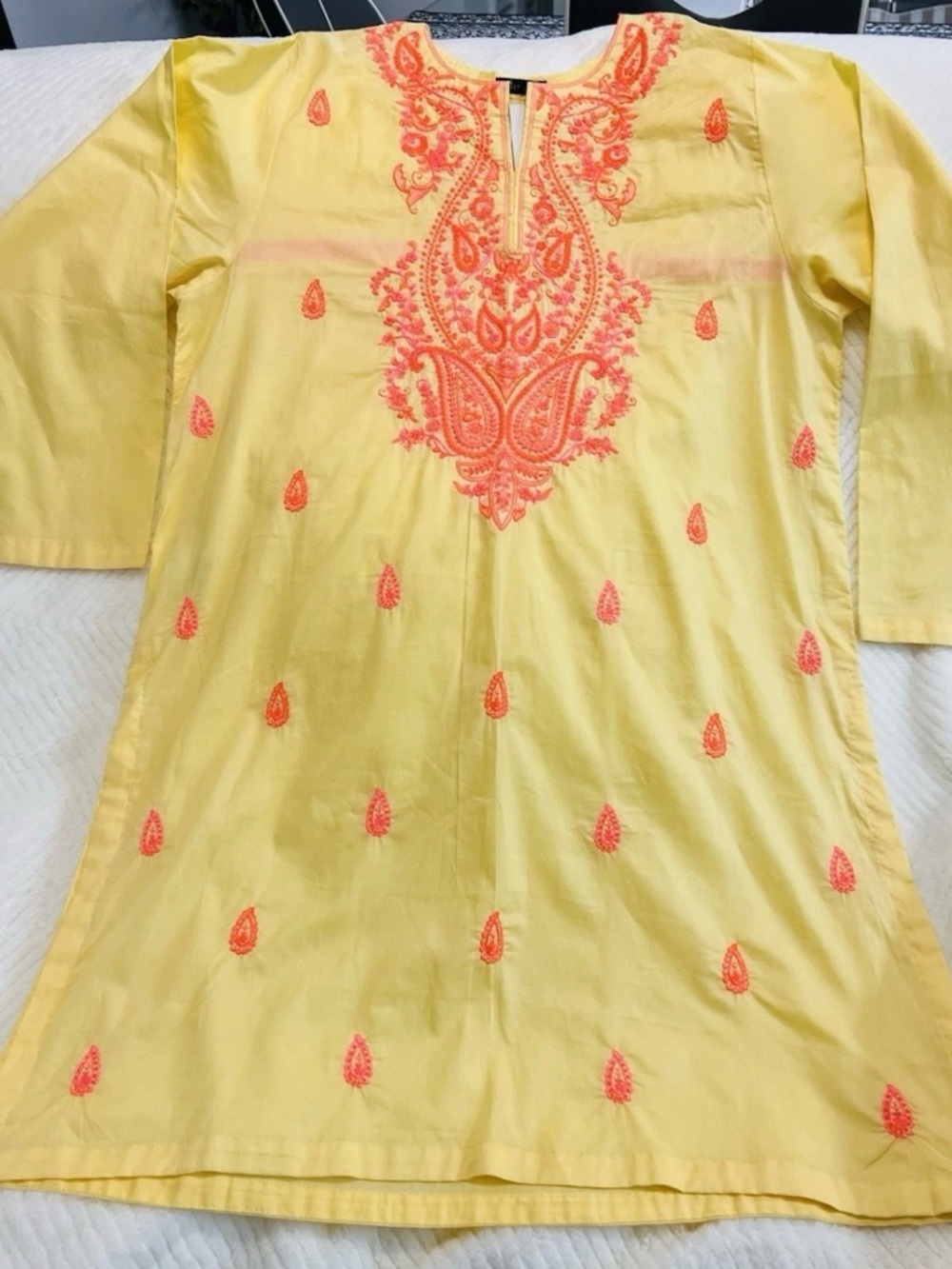 Pakistani embroidered summer cotton (lown) shirt.Size XL